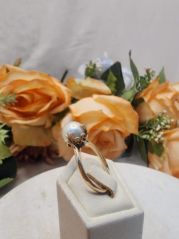 Ladies 14CT Yellow Gold Pearl Ring - IP348499 - Image 9