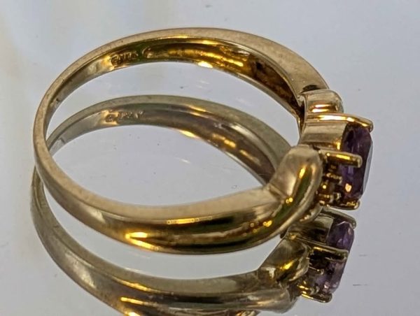 Ladies 10CT Yellow Gold and Purple Stone Ring (2.1gms) - BP369003 - Image 4