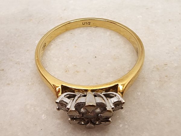 Ladies 18CT Yellow Gold Flower Design Diamond Ring - IP384792 - Image 11