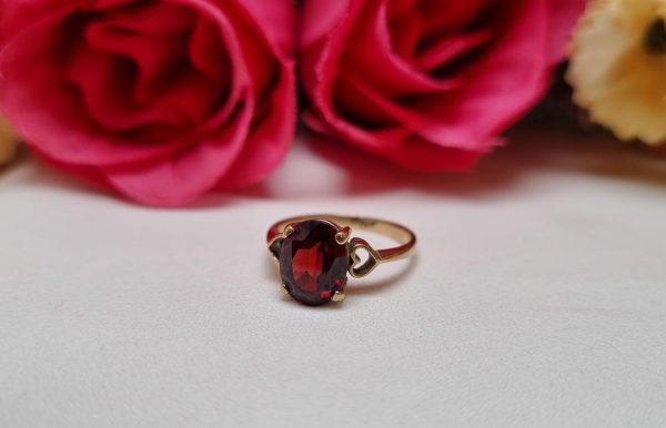 9ct Yellow Gold Solitaire Amber Stone Ring TW378822 - Image 6