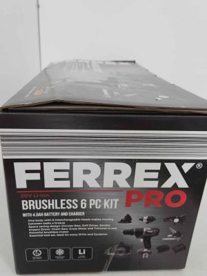 FERREX BRUSHLESS TOOL KIT COMBO IN BOX #GN386886