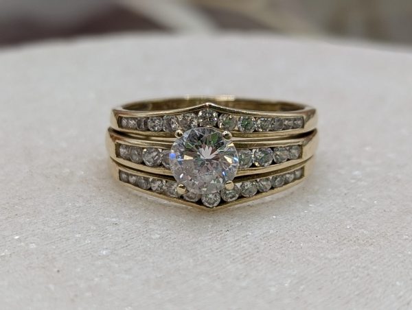 Ladies 9CT Yellow Gold Soldered Diamond Bridal Set (3.9gms) - BP369687 - Image 10