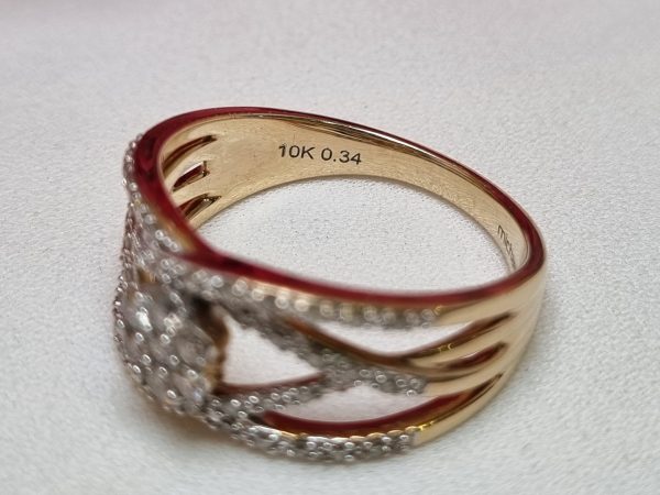 10ct Yellow Gold Channel/Cluster Dress Ring TW369725 - Image 8