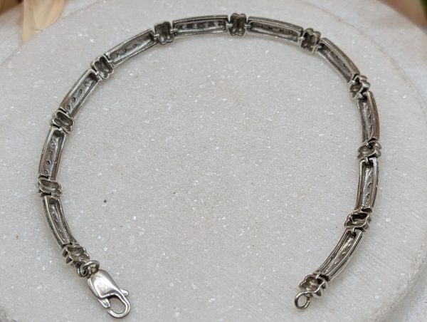 Ladies 9CT White Gold Clear Stone Bracelet (8.6gms) - BP344792 - Image 6