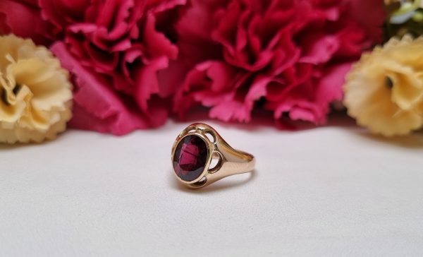 9ct Yellow Gold Red Stone Solitaire Ring TW370441 - Image 2