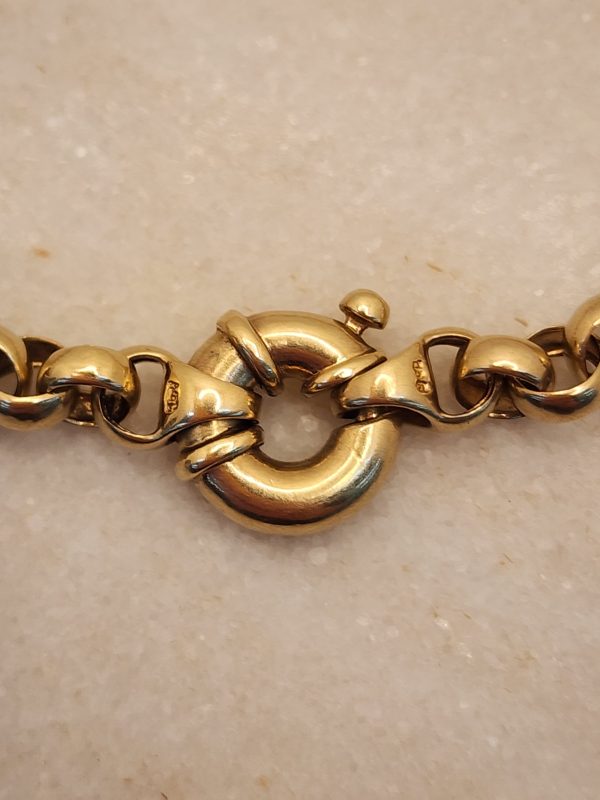 Ladies 9CT Yellow Gold Belcher Bracelet 21.5cm - IP355548 - Image 4