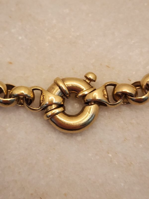 Ladies 9CT Yellow Gold Belcher Bracelet 21.5cm - IP355548 - Image 11