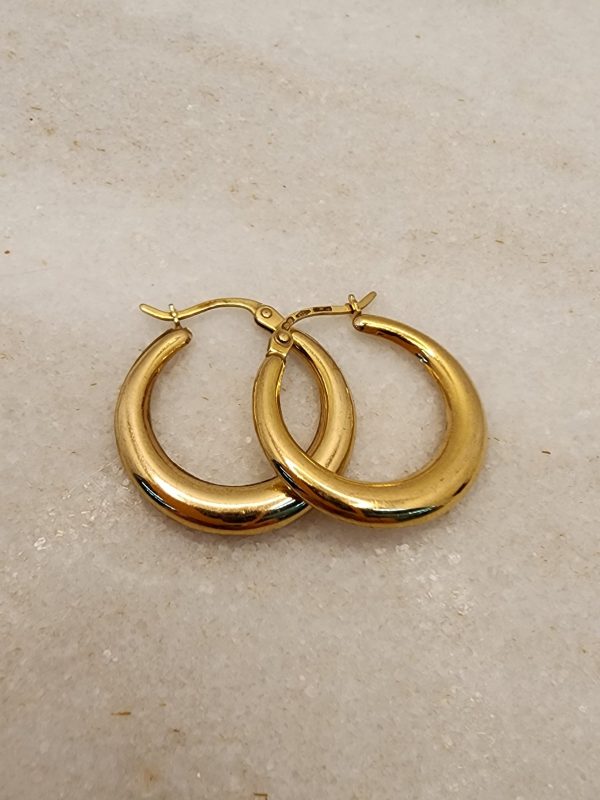 Ladies 9CT Yellow Gold Chunky Hoops - IP384760 - Image 15