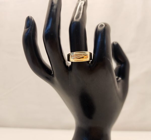 Men's 9CT Yellow Gold Illusion Signet Ring - IP381712 - Image 12