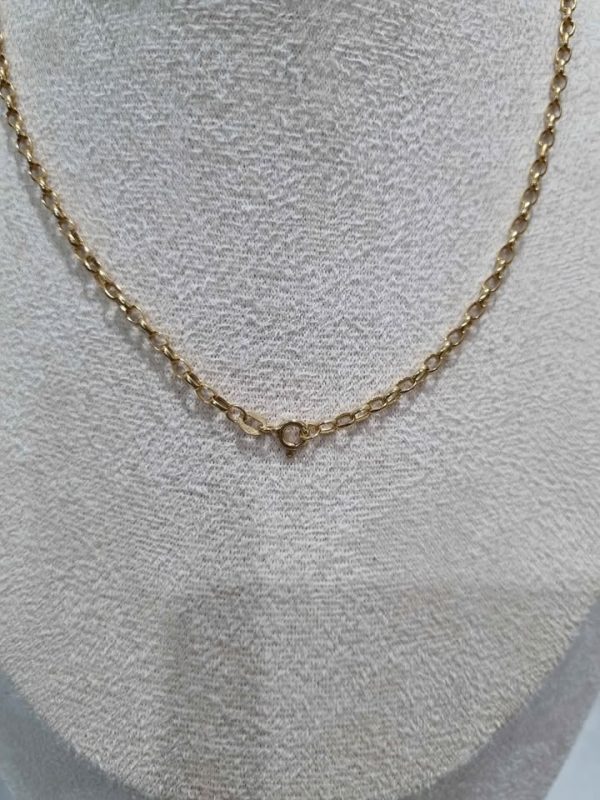 9CT YELLOW GOLD CABLE CHAIN NECKLACE WITH PENDANT TW386925 - Image 4