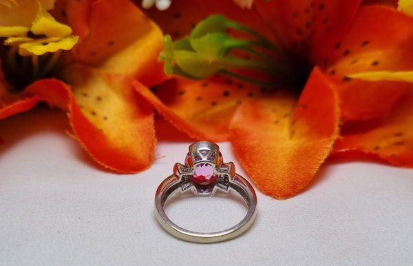 9ct White Gold Pink Stone Solitaire Ring TW384822 - Image 10