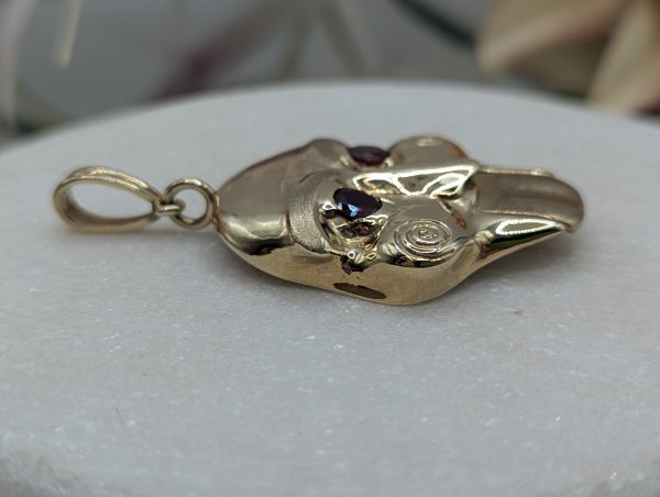 Unisex 9CT Yellow Gold and Ruby Jigsaw Pendant (14.3gms) - BP388208 - Image 3