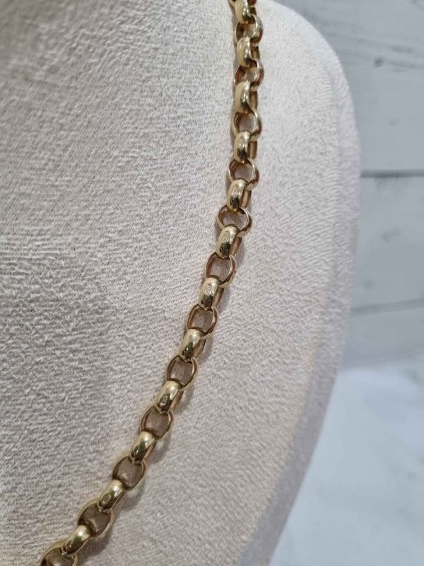 9CT YELLOW GOLD OVAL BELCHER LINK NECKLACE TW384816 - Image 9