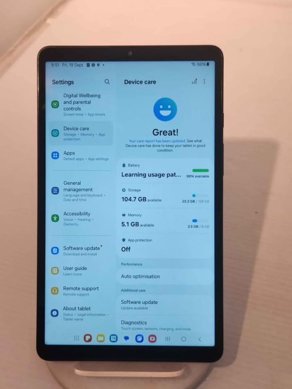 SAMSUNG TABLET-TAB A9 WITH CHARGER #GN389352 - Image 6