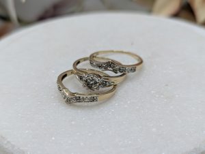 Ladies 9CT Yellow Gold Diamond Bridal Set Rings (4.4gms) - BP372059