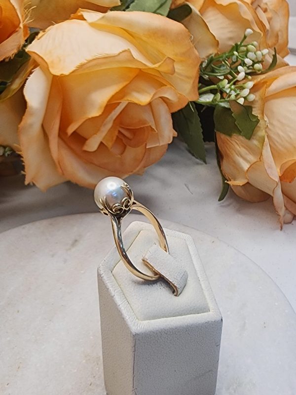 Ladies 14CT Yellow Gold Pearl Ring - IP348499 - Image 10