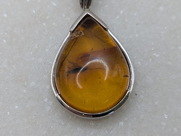 Unisex 9CT White Gold Mosquito in Amber Pendant (5.9gms) - BP361666 - Image 2