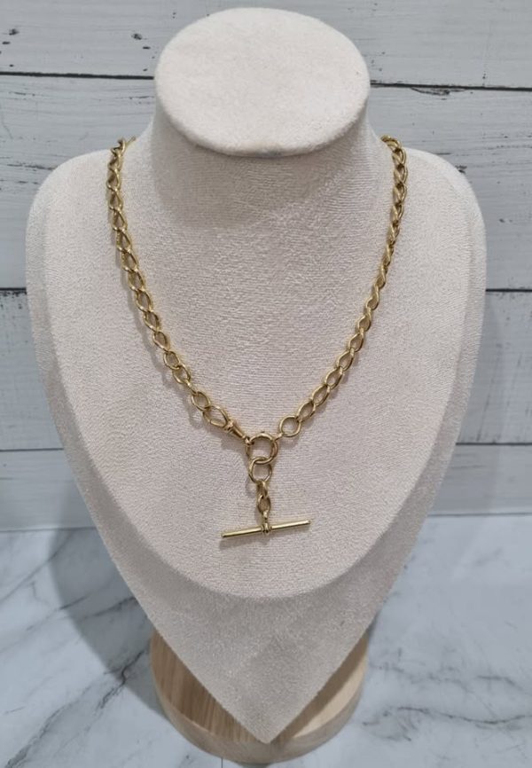 18CT YELLOW GOLD FOB CHAIN NECKLACE TW384815 - Image 7