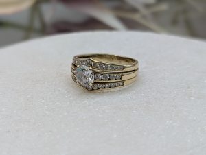 Ladies 9CT Yellow Gold Soldered Diamond Bridal Set (3.9gms) - BP369687