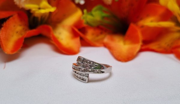 9ct White Gold Channel Set Diamond Dress Ring TW384821 - Image 6