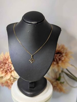 Unisex 9ct Yellow Gold Necklace With "18" Pendant (3.0gms) - BP361336