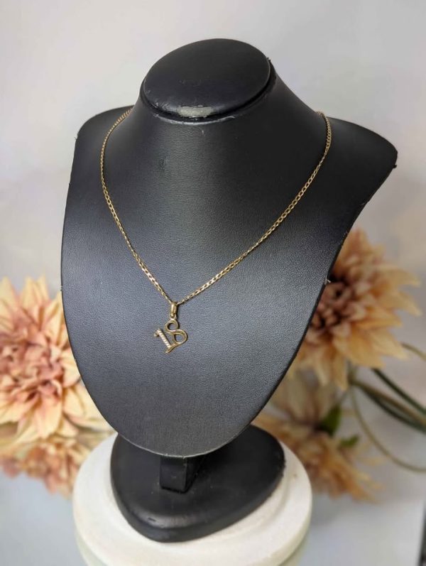 Unisex 9ct Yellow Gold Necklace With "18" Pendant (3.0gms) - BP361336 - Image 2