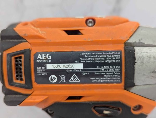 AEG 18V Brushless Impact Driver w/ 6.0Ah Battery - BP391387 - Image 5