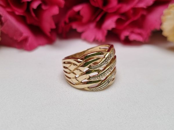 9ct Yellow Gold Weave-Pattern Ring TW374388 - Image 8