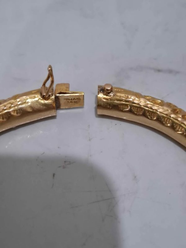 14CT YELLOW GOLD PATTERNED BANGLE TW389336 - Image 10