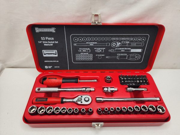 Sidchrome 53PC 1/4" Drive Socket Set Metric/AF - IP391860