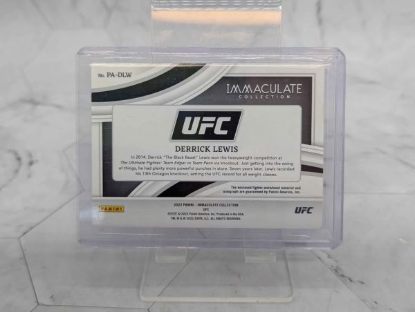 Panini 2022 UFC Immaculate Collection Derrick Lewis Autograph/Memorabilia Card (80/99) - BP391094 - Image 5