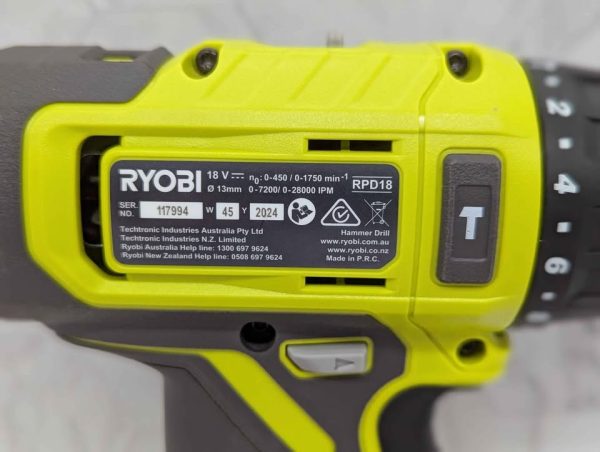 Ryobi 18V Hammer Drill Skin-Only (RPD18) - BP389918 - Image 4