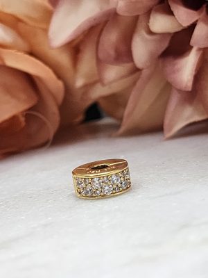 Pandora Clear Stone Gold Plated Spacer Charm - IP389463-2