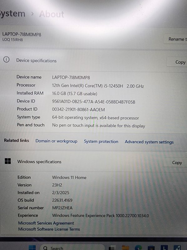 Lenovo LOQ Gaming Laptop with Charger - IP349883 - Image 6