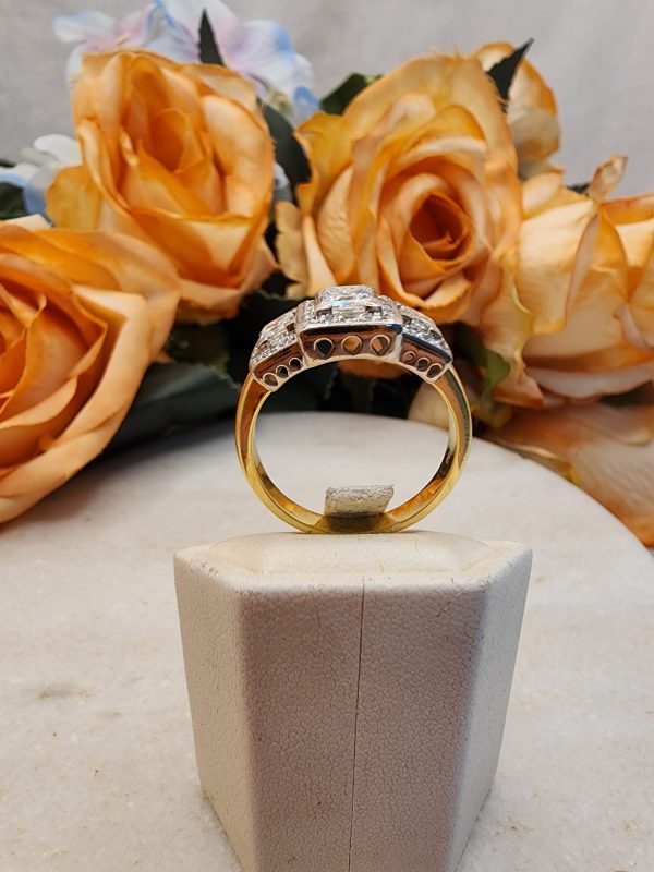 Ladies 18K Yellow and White Gold Triple Halo Diamond Ring - IP385629 - Image 33