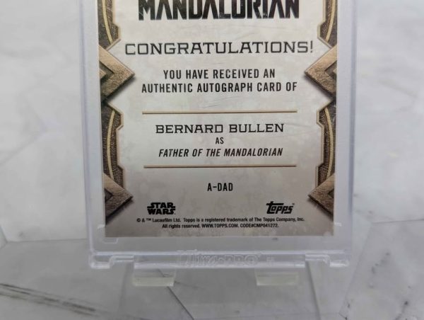Topps Star Wars Bernard Bullen as Father of The Mandalorian Autograph Card - BP390993-6 - Image 7