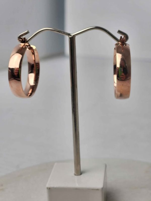 9CY ROSE GOLD HOOP EARRINGS #GN388013 - Image 9
