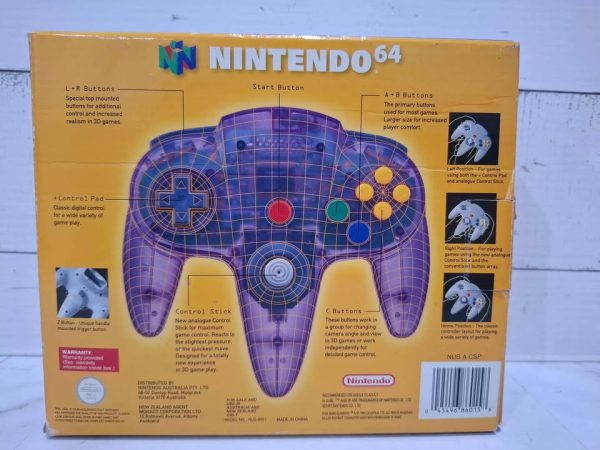CLEAR PURPLE NINTENDO 64 CONTROLLER TW391645-7 - Image 13