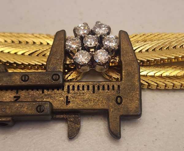 Ladies Vintage 18CT Yellow Gold Mesh Bracelet with Diamonds - IP371656 - Image 12