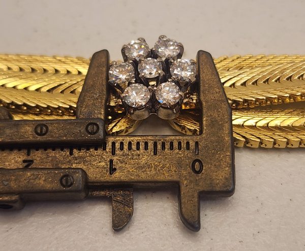Ladies Vintage 18CT Yellow Gold Mesh Bracelet with Diamonds - IP371656 - Image 24