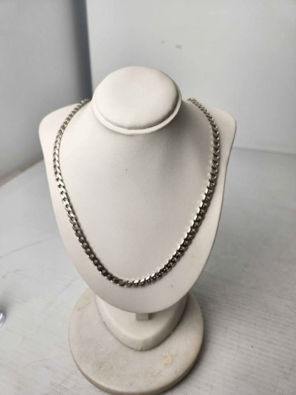 MENS 925CT SILVER FLAT LINK CHAIN #GN389443 - Image 10