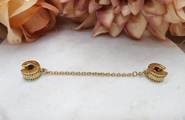 Pandora Gold Plated Engraved Pavé Safety Chain for Charm Bracelet - IP389463-3 - Image 11