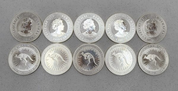 Set of 10 Australian 1oz  9999 Silver Dollar 2022 Kangaroo Coins - IP376589 - Image 5