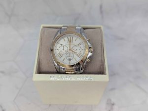 Michael Kors Bradshaw Silver Two Tone Chronograph Watch (MK-5627) - BP389911