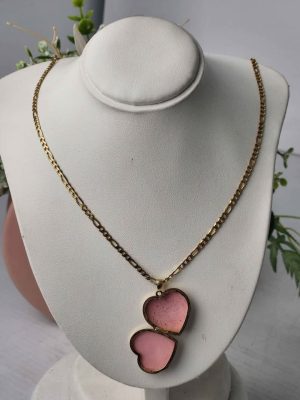 LADIES 9CT YELLOW GOLD NECKLACE WITH HEART LOCKET #GN358947