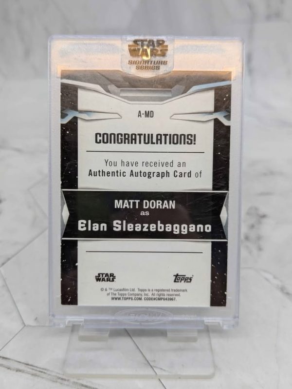 Topps Star Wars Matt Doran as Elan Sleazebaggano Autograph Card - BP390993-5 - Image 5