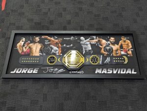 Framed UFC Jorge Masvidal Autographed Belt Memorabilia - BP391468