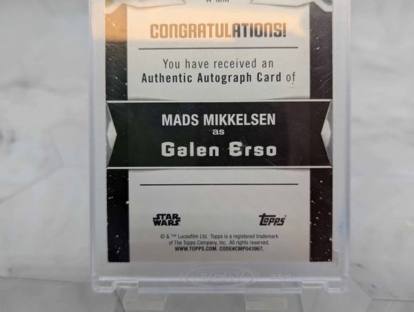 Topps Star Wars Mads Mikkelsen as Galen Erso Autograph Card (12/25) - BP390993-2 - Image 7