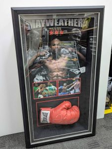 Framed Mayweather Autographed Glove Memorabilia - BP391465