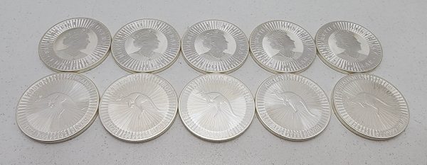 Set of 10 Australian 1oz  9999 Silver Dollar 2022 Kangaroo Coins - IP376589 - Image 4